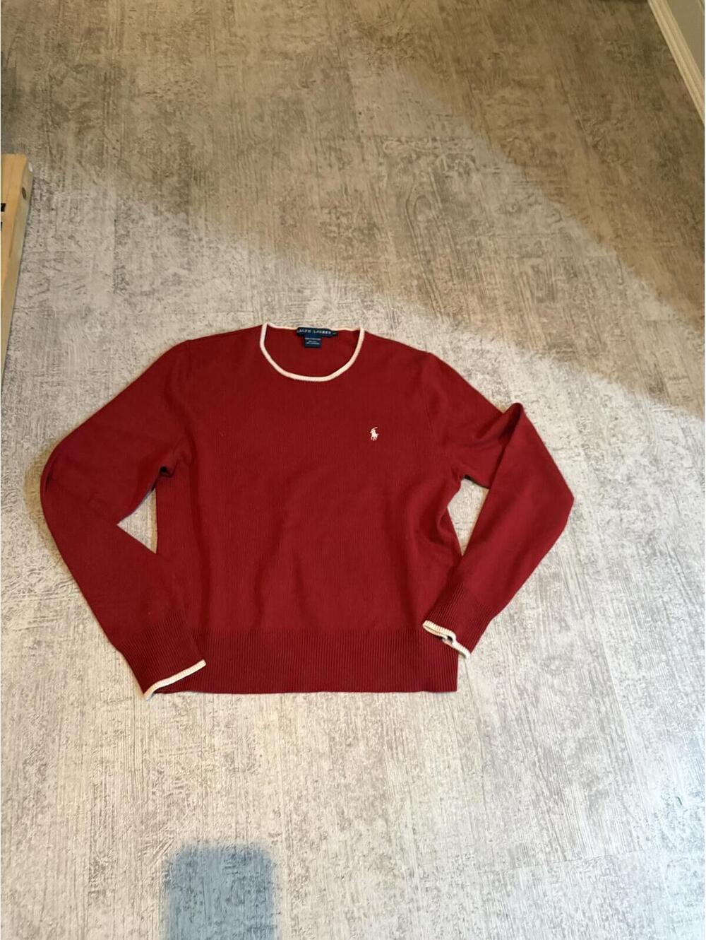 Excellent vintage Ralph Lauren Silk and Cashmere Pullover Sweater red wine XL